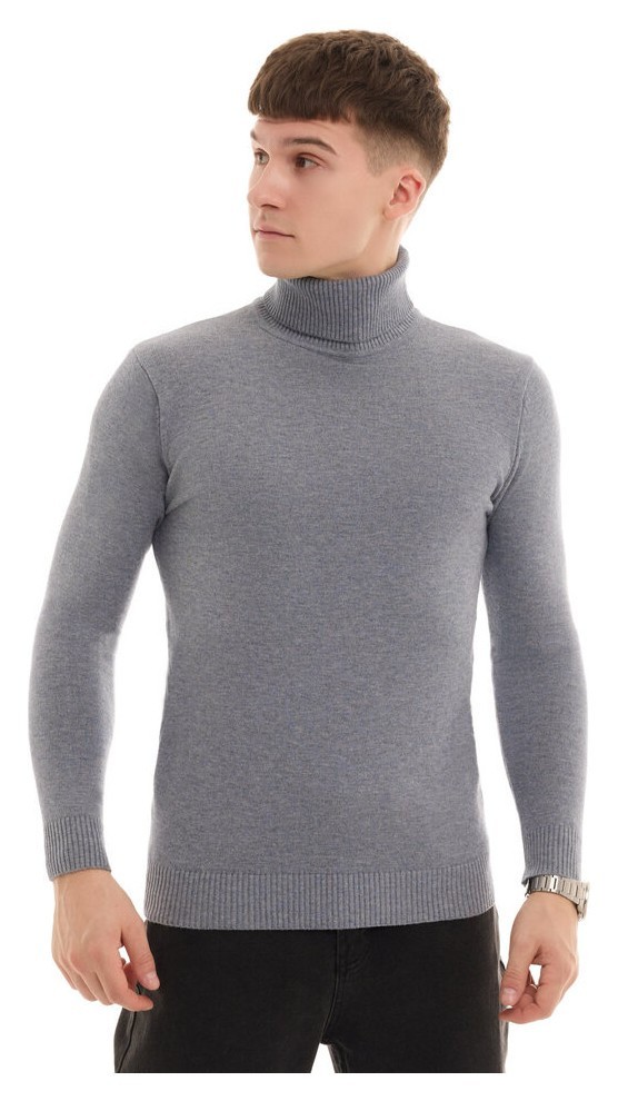 Чоловічий сірий гольф Pobedov Neck. Гольф чоловічий осінь зима, POB_00000009485