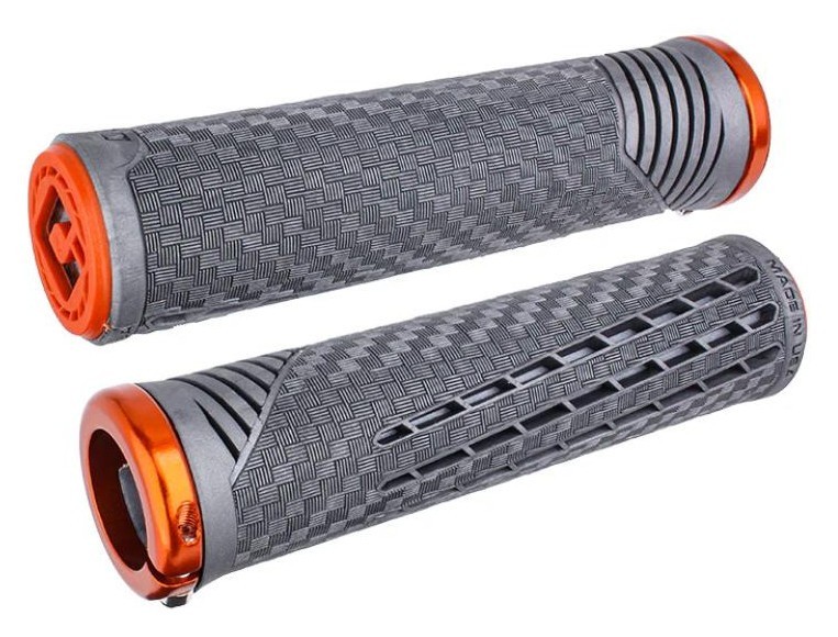 Гріпси ODI CF Grip v2.1 Lock-On Lnyx Gray/Org w/OrgClamp, OBOD_F35CFGO-O