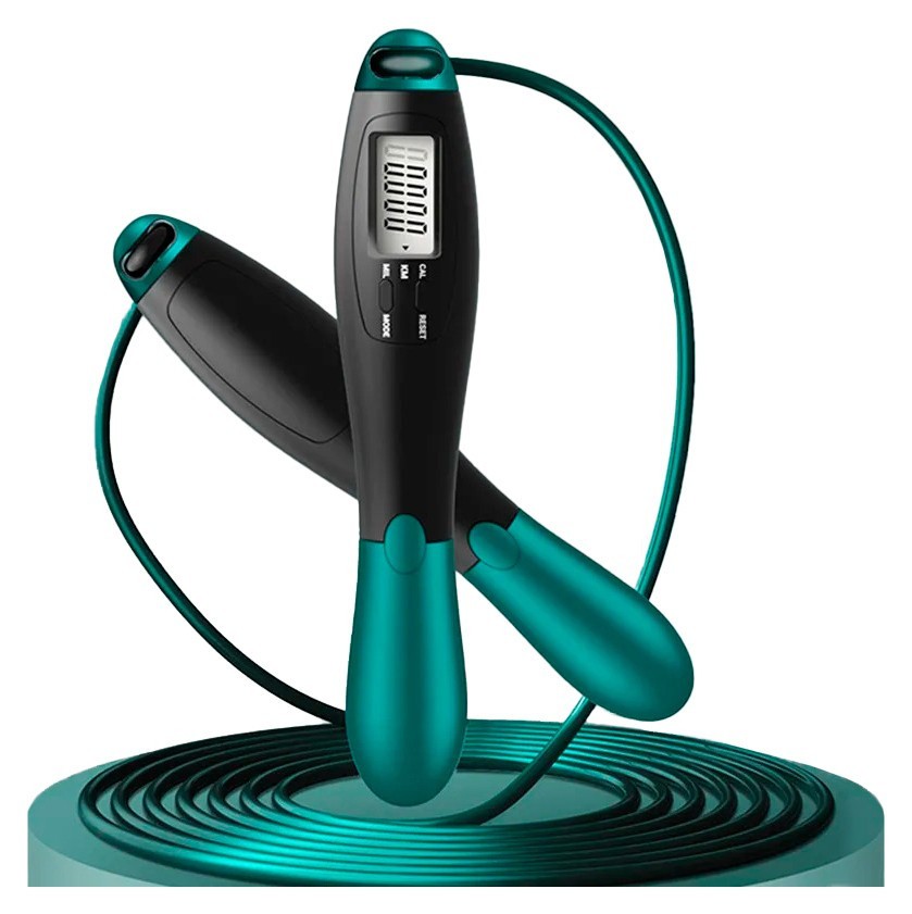 Швидкісна скакалка з лічильником EasyFit чорний-зелений, EFIT_EF-1916-GN