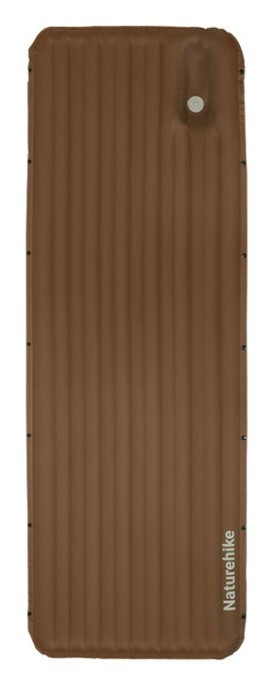 Матрац туристичний надувний одномісний  Naturehike CNK2450WS035, 198х68х9.5 см, коричневий із вбудованою помпою для надування, FNR_6927595796955