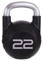 Гиря цільна з поліуретановим покриттям та хромованою ручкою Zelart TA-2681-22 22кг (MD2220-22) (метал, PU, чорний)