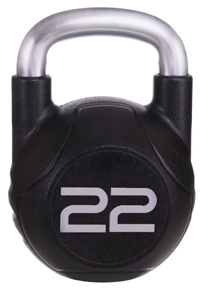 Гиря цільна з поліуретановим покриттям та хромованою ручкою Zelart TA-2681-22 22кг (MD2220-22) (метал, PU, чорний), RNS_TA-2681-22