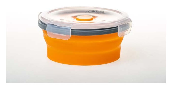 Контейнер TRAMP складной силиконовый с крышкой защелкой 800мл, Оранжевый, 