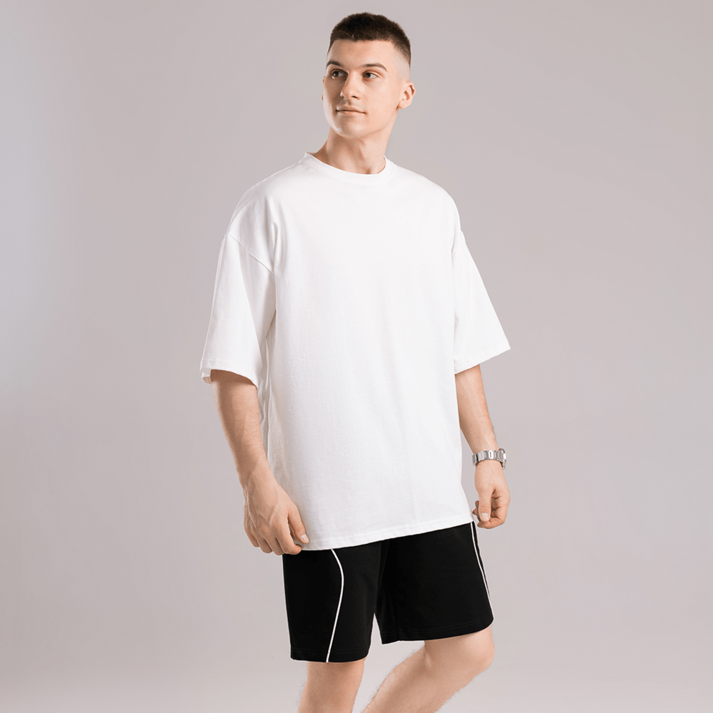 Молочна футболка. Футболка оверсайз чоловіча. Базова футболка Pobedov Nude, POB_00000008883