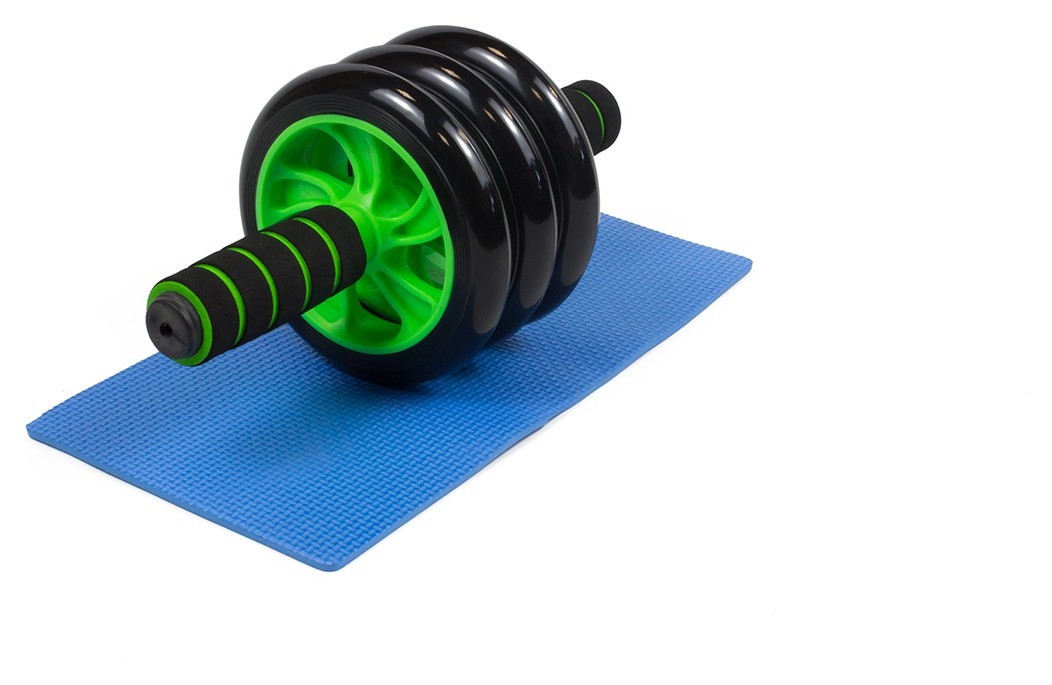 Ролик для пресса EasyFit с ковриком Зеленый (3 колеса), EFIT_EF-1353-G