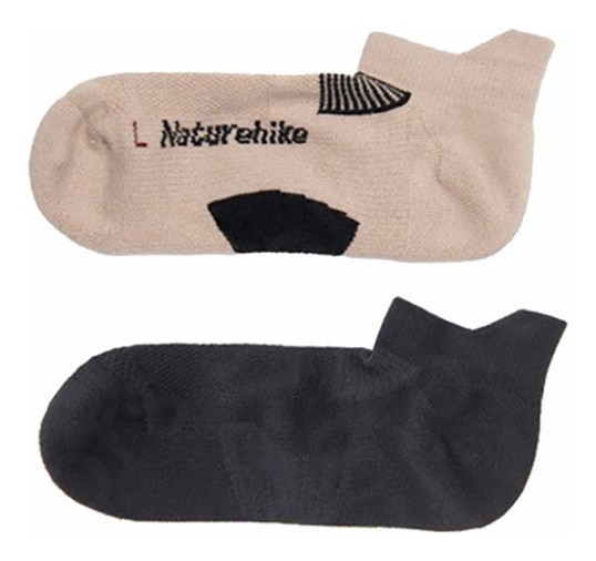 Носки низкие Naturehike NH21FS014, 2 пары (бежевые, черные), размер М, FNR_6927595773154