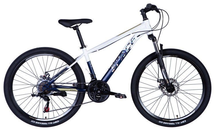 Велосипед ST 26" SPACE MARS DD FR рама-15" бело-синий 2024, OPS-SP-26-017
