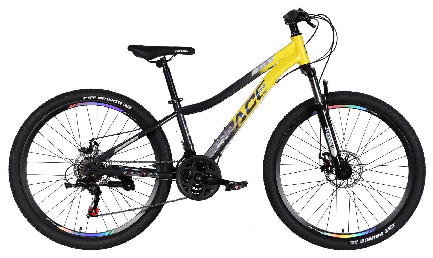 Велосипед ST 26" SPACE AURORA DD FR рама-13" желто-черный 2026, OPS-SP-26-096