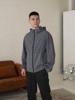 Чоловіча куртка вітрівка темно-сіра Pobedov Neon. Вітрівка для чоловіків легка весняна