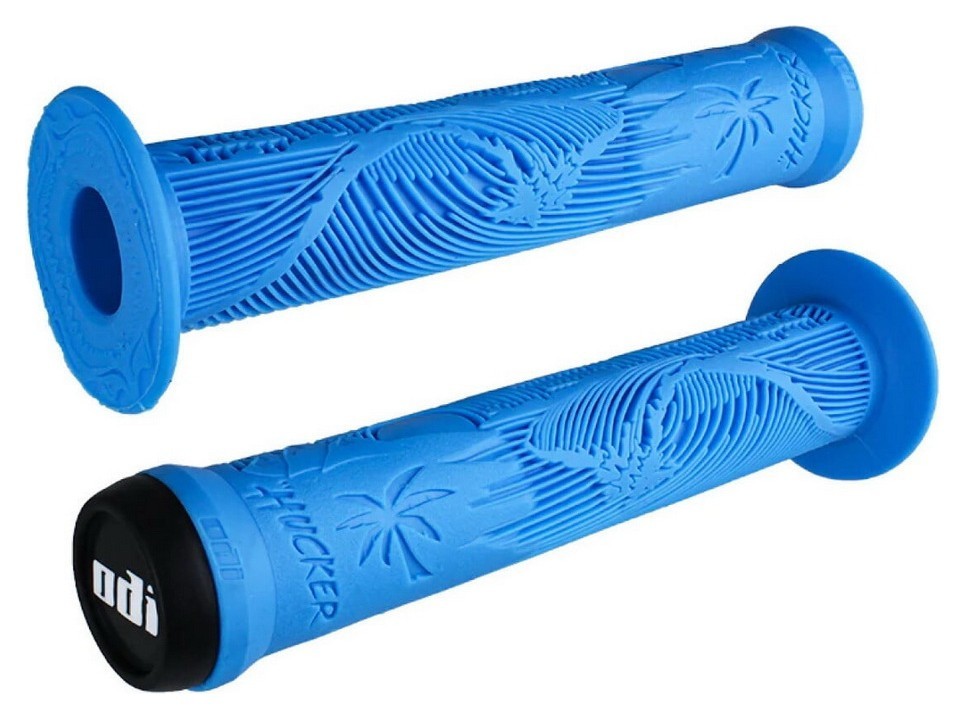 Грипсы ODI Hucker Signature 160mm w/Flange Light Blue, OBOD_F01HFLU