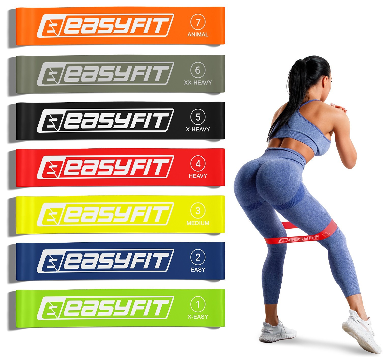 Резинки для фитнеса EasyFit набор из 7 штук, EFIT_EF-1814