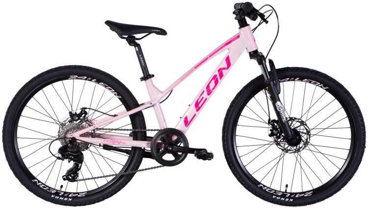 Велосипед AL 24" Leon JUNIOR DD CS рама-12" рожевий з малиновим 2025, OPS-LN-24-114
