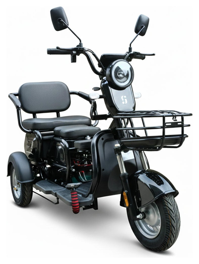 Електроскутер триколісний SPACE SHUTTLE 72B 1000Вт 20А*г барабан/барабан свинцево-кислотний чорний 2026, ESC-081