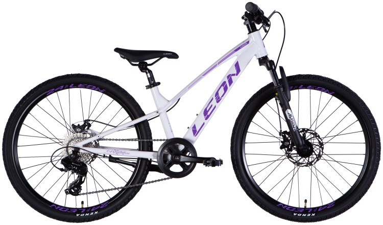 Велосипед AL 24" Leon JUNIOR DD CS рама-12" білий з бузковим 2025, OPS-LN-24-115