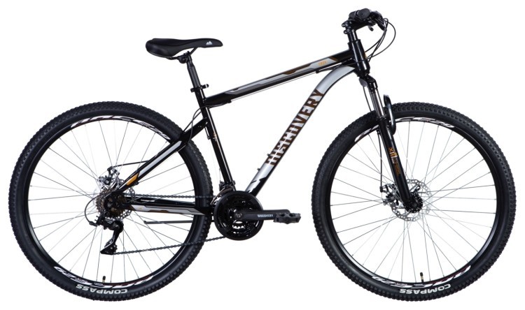 Велосипед 29" Discovery TREK 2024 (черно-оранжевый), OPS-DIS-29-160