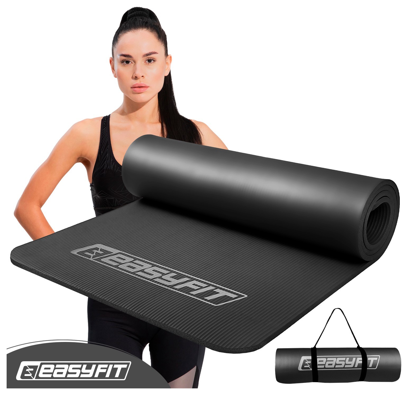Килимок для йоги та фітнесу EasyFit Flex Pro з червоним кантом, EFIT_EF-19192-BK
