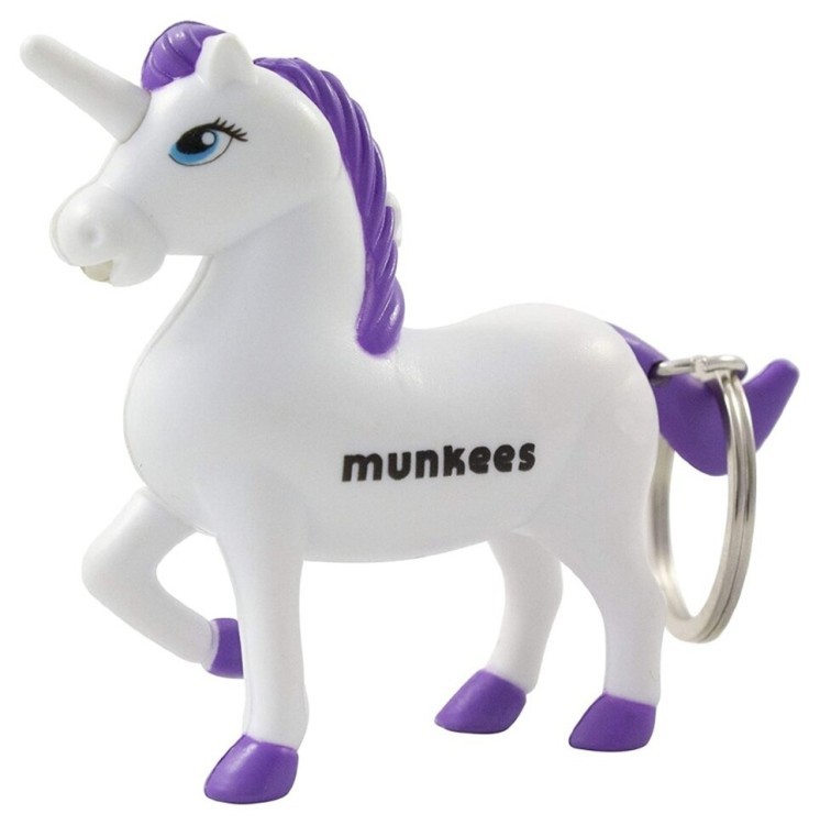 Munkees 1114 брелок-фонарик Unicorn LED бело-фиолетовый, 1114-WPR