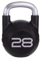 Гиря цільна з поліуретановим покриттям та хромованою ручкою Zelart TA-2681-28 28кг (MD2220-28) (метал, PU, чорний)