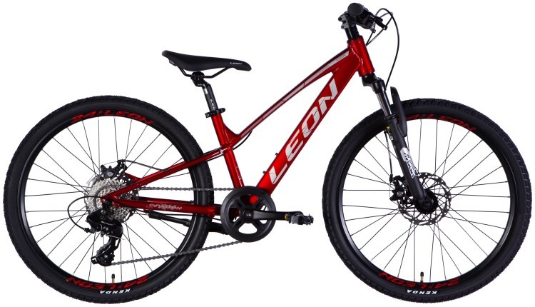 Велосипед AL 24" Leon JUNIOR DD CS рама-12" червоний 2025, OPS-LN-24-116
