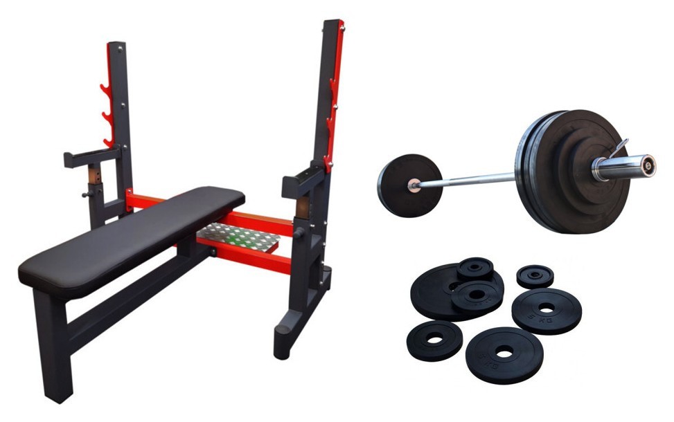 Лава для жиму RN classic prof + Олімпійська гумова штанга 100кг, RNS_Ob105