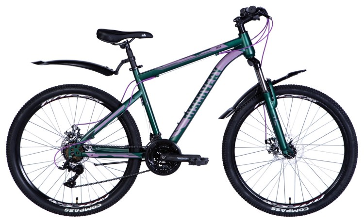 Велосипед уцененный ST 26" Discovery TREK DD FR рама-18" зеленый (матовый) 2024, STK-DIS-26-400