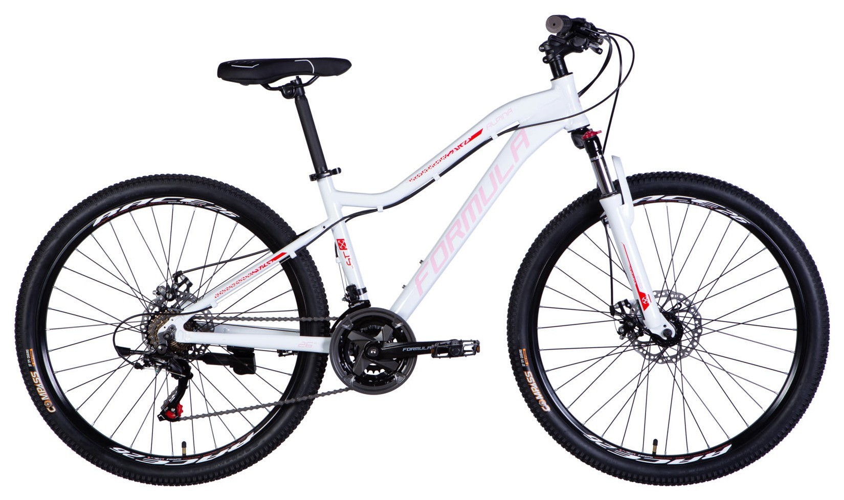 Велосипед AL 26" Formula ALPINA DD FR рама-15" білий з рожевим 2026, OPS-FR-26-803
