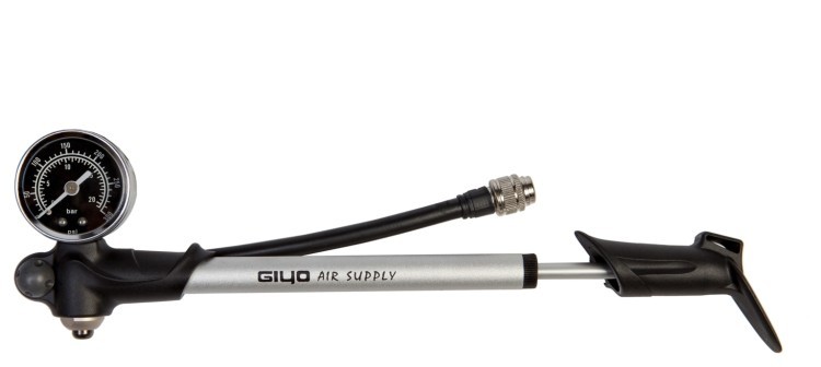 Насос для вилок выс. давления GIYO GS-02PT с манометром (300psi) алюм. (серый), PUM-018