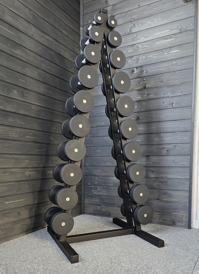 Ряд гантельний RN-Sport BLACK 1-10 кг зі стійкою, RNS_RNmar-110