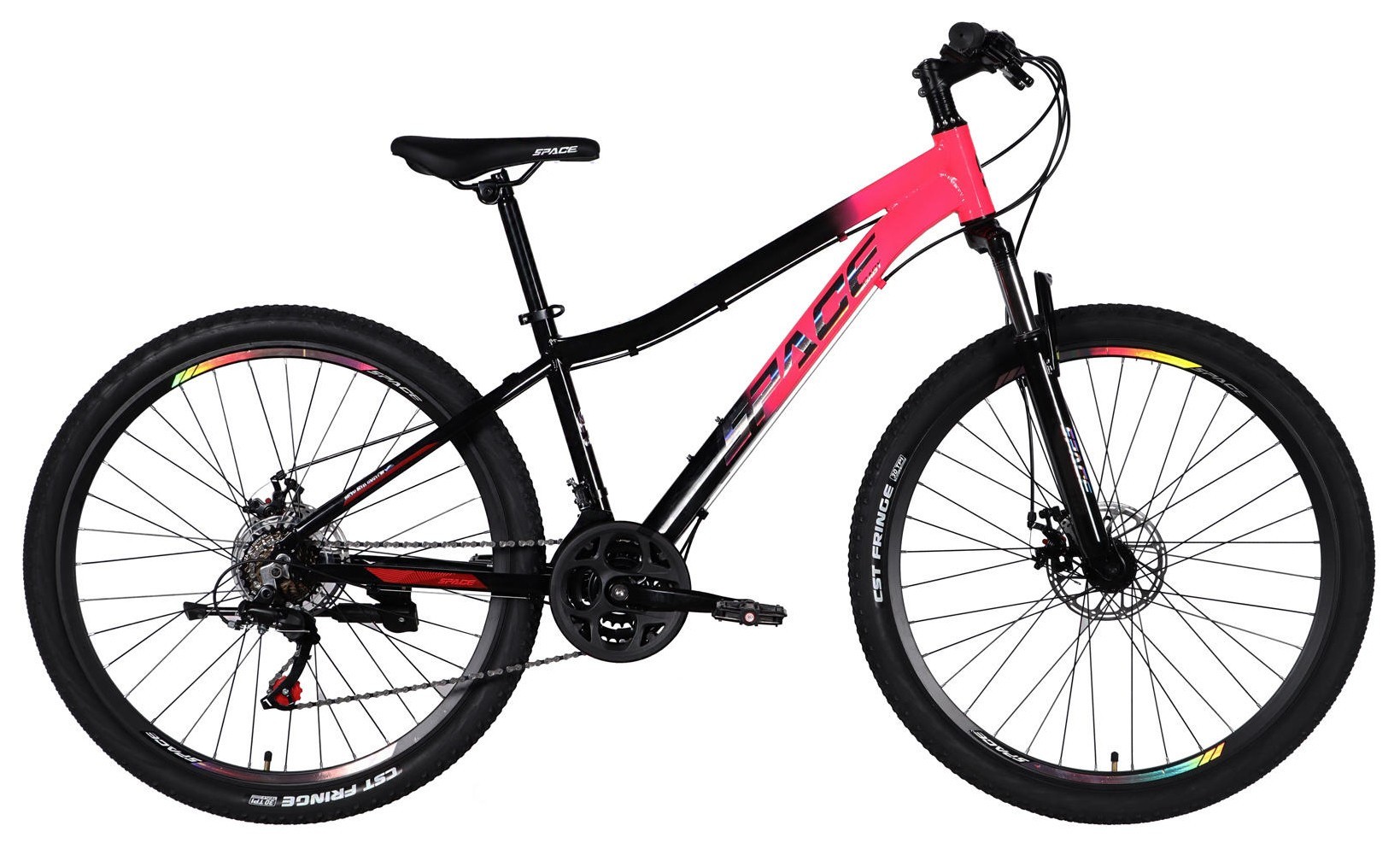 Велосипед AL 27.5" SPACE LYRA DD FR рама-15" рожево-чорний 2026, OPS-SP-27.5-094