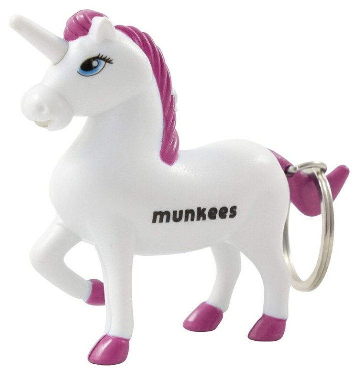 Munkees 1114 брелок-фонарик Unicorn LED white-pink, 1114-WPK