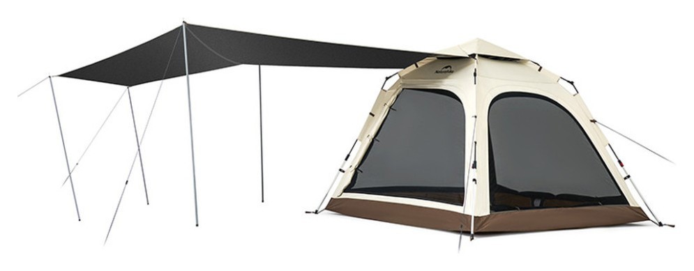 Намет тримісний автоматичний із тентом Naturehike Ango CNK2550WS010, L, коричневий, FNR_6975641887799