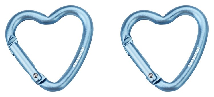 Munkees 32202 карабины Mini Heart 2-Pack blue, 32202-BL