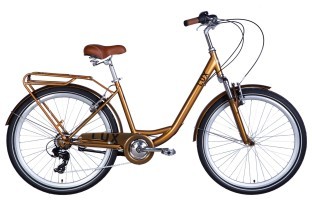 Велосипед ST 26" Dorozhnik LUX Vbr FR рама-17" бронзовий 2024 крила, крило пер., крило зад., підніжка, дзвоник