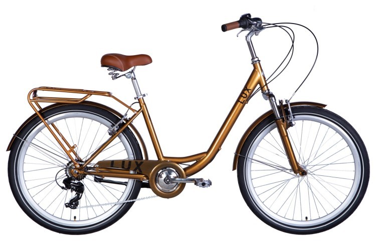 Велосипед ST 26" Dorozhnik LUX Vbr FR рама-17" бронзовий 2024 крила, крило пер., крило зад., підніжка, дзвоник, OPS-D-26-276
