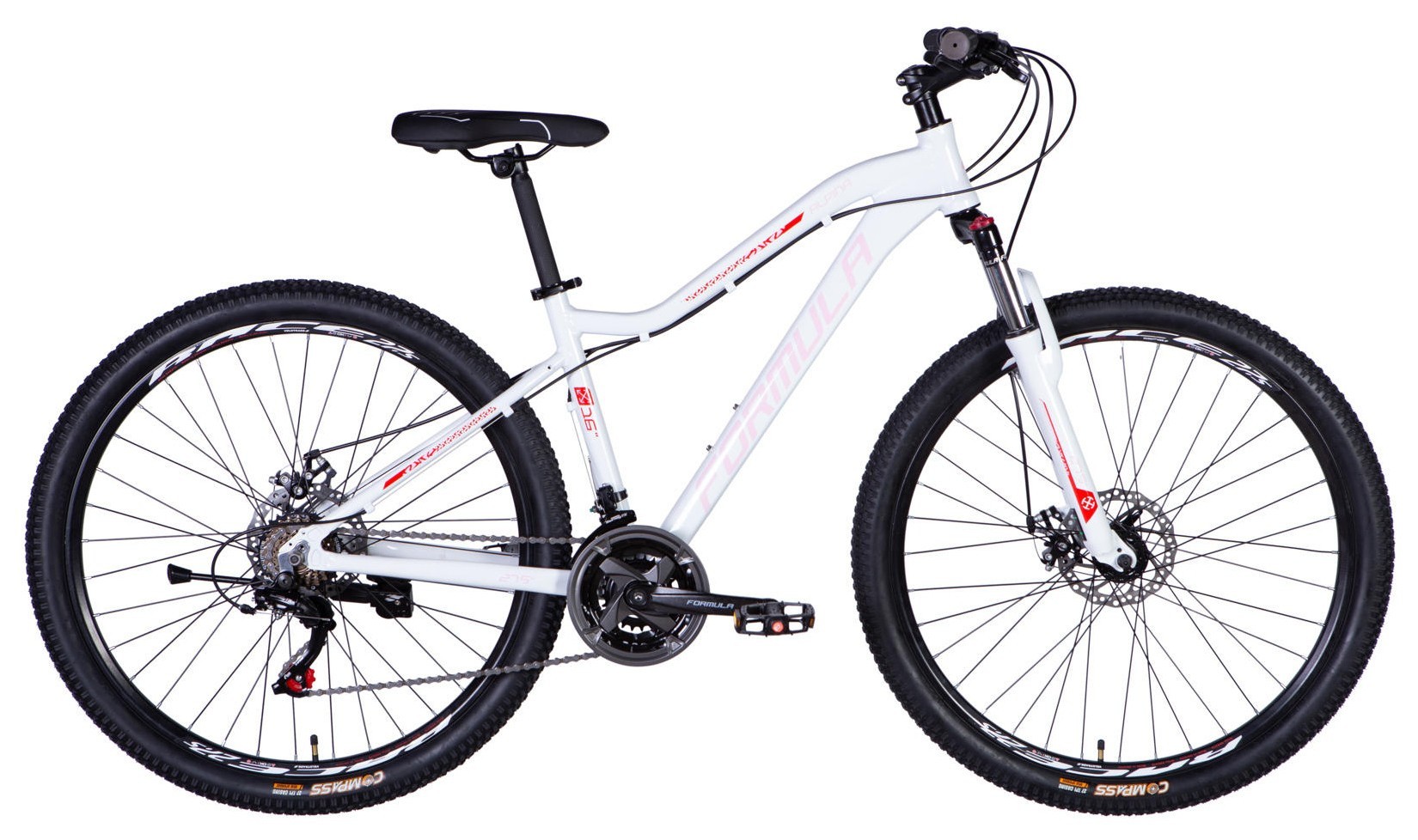 Велосипед AL 27.5" Formula ALPINA DD FR рама-16" белый с розовым 2026, OPS-FR-27.5-292