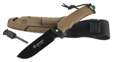 Ніж Ganzo G8012V2-DY коричневий (G8012V2-DY) з паракордом