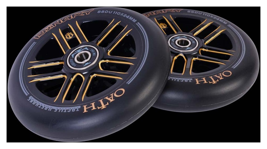 Колеса для трюкового самокату Oath BINARY 110мм x 24мм (пара) - Black/Orange, FRD.047040