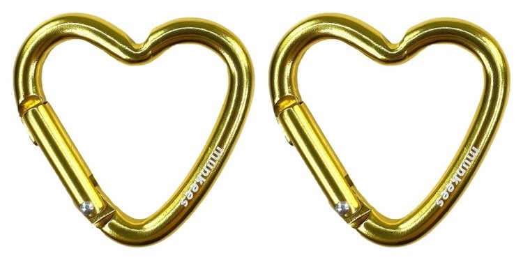 Munkees 3222 карабины Mini Heart 2-Pack gold, 3222-GD