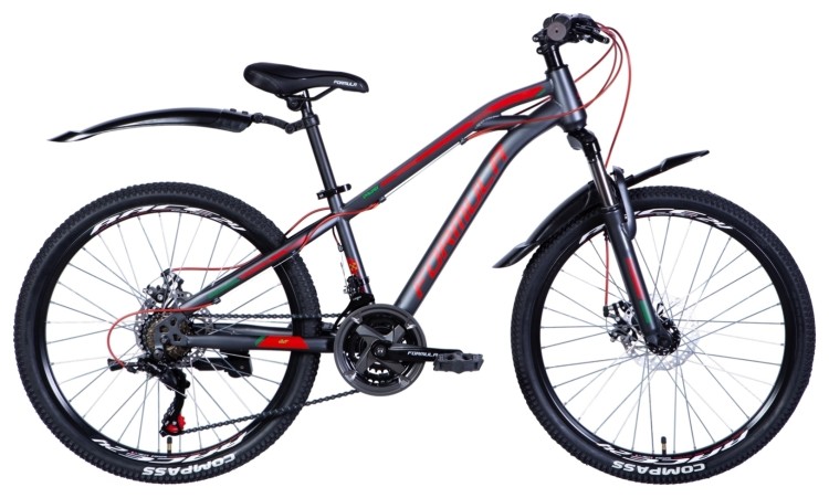 Велосипед 24" Formula DAKAR AM DD 2024 (черно-красный (м)), OPS-FR-24-398