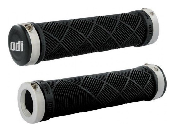 Гріпси ODI Ruffian MTB Lock-On Bonus Pack Black w/White Clamps, чорні з білими замками, OBOD_2000990126849