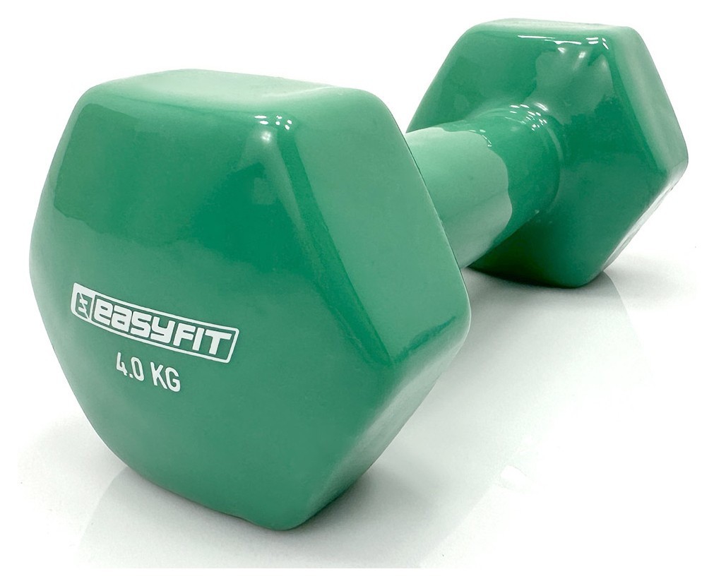 Гантель для фітнесу 4.0 кг EasyFit із вініловим покриттям зелена, EFIT_EF-0040-G