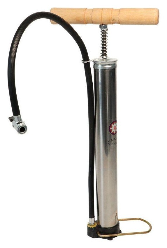 Насос напольный ручной VLT QT-021S Пластик черный с коричневым AV (Schrader) 300мм, PUM-067