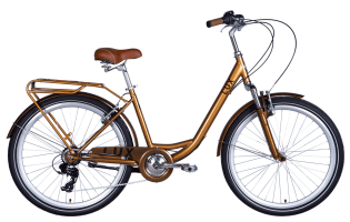 Велосипед уцінений ST 26" Dorozhnik LUX PH рама-17" бронзовий 2024 крила, крило пер., крило зад., підніжка, дзвоник, корзина