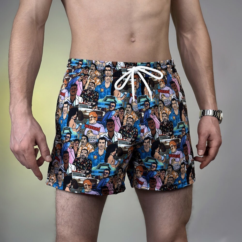 Шорти для плавання Pobedov Pool day BATAL Los Santos Блакитний 4XL SOpr3 1374XLbl, POB_00000009158