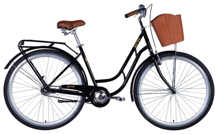 Велосипед 28" Dorozhnik RETRO 2024 (черный), OPS-D-28-381