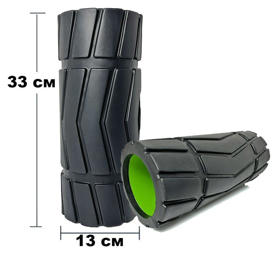 Масажний ролик EasyFit Rover 33 см Чорний, EFIT_EF-3703-Bk