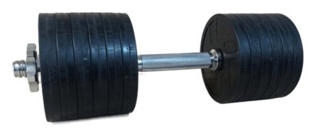 Розпродаж! Обгумована гантель 16 кг (гриф 42 см + 12х1.25 диски)